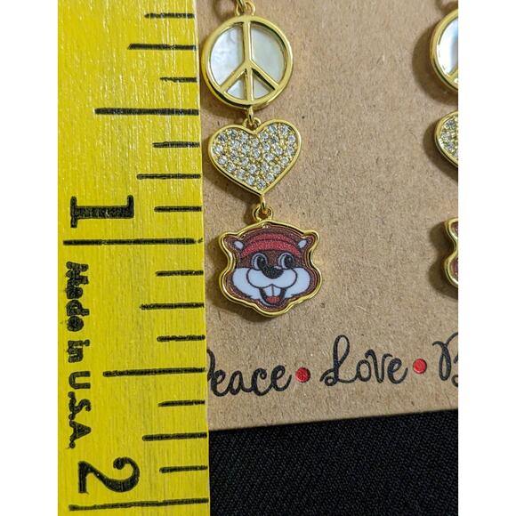 Buc-ee’s Earrings Peace Love Buccees Buc ees Bucees Beaver Jewelry - Picture 6 of 6